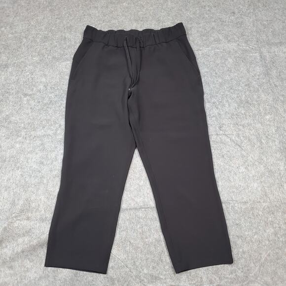 Lululemon Pants Womens 6 On the Fly Crop 23" Woven Black Straight Leg Athleisure